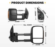 Towing Mirrors for Nissan Pathfinder MY 2003-2013 Black by salelink.co.nz