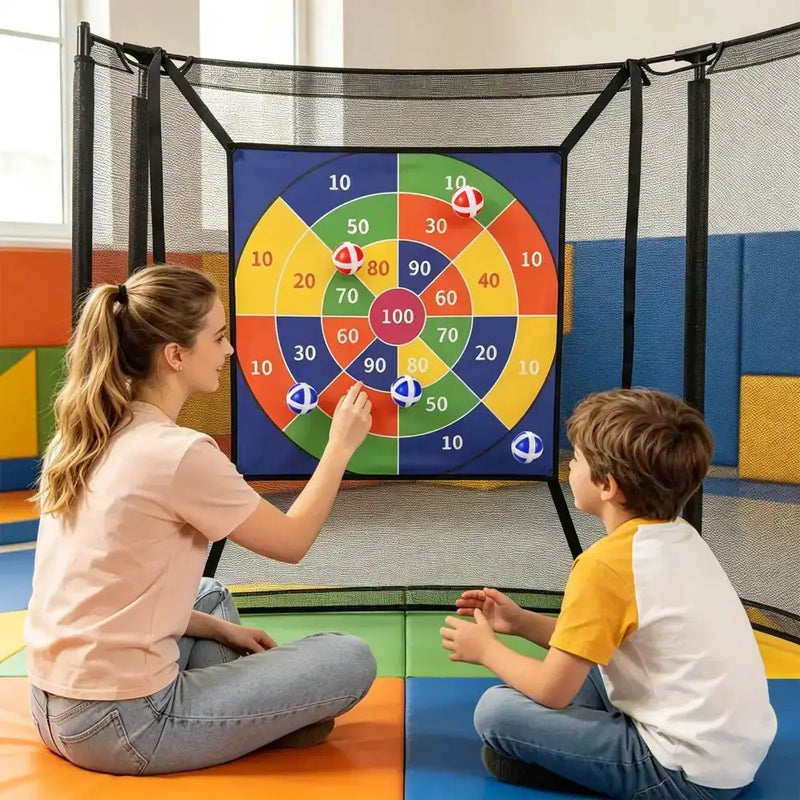Trampoline Dart Board Game Set with Velcro Balls by Habicare