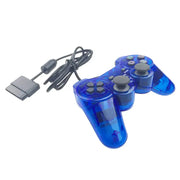 Transparent Blue PS2 Wired Controller – Dual Vibration (different colours available) by Habicare