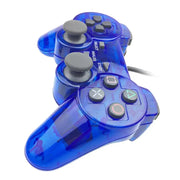Transparent Blue PS2 Wired Controller – Dual Vibration (different colours available) by Habicare