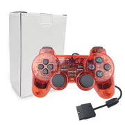 Transparent Blue PS2 Wired Controller – Dual Vibration (different colours available) by Habicare