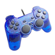 Transparent Blue PS2 Wired Controller – Dual Vibration (different colours available) by Habicare