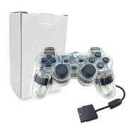 Transparent Blue PS2 Wired Controller – Dual Vibration (different colours available) by Habicare