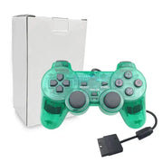 Transparent Blue PS2 Wired Controller – Dual Vibration (different colours available) by Habicare