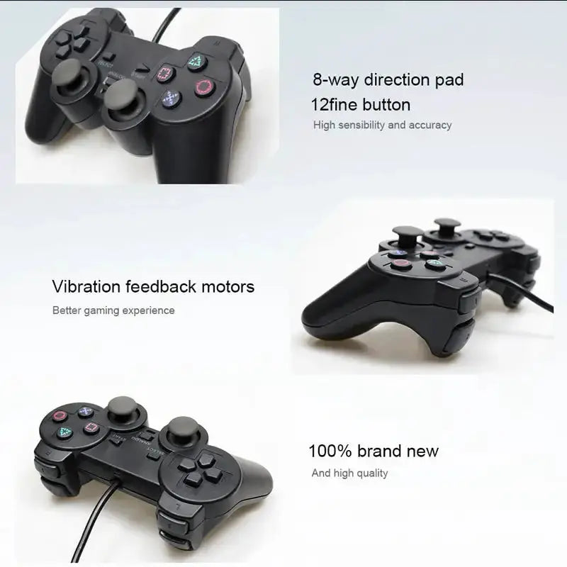 Transparent Blue PS2 Wired Controller – Dual Vibration (different colours available) by Habicare