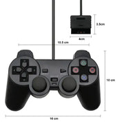 Transparent Blue PS2 Wired Controller – Dual Vibration (different colours available) by Habicare