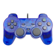 Transparent Blue PS2 Wired Controller – Dual Vibration (different colours available) by Habicare