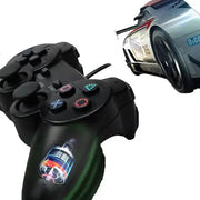 Transparent Blue PS2 Wired Controller – Dual Vibration (different colours available) by Habicare
