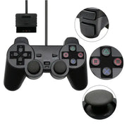 Transparent Blue PS2 Wired Controller – Dual Vibration (different colours available) by Habicare