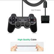 Transparent Blue PS2 Wired Controller – Dual Vibration (different colours available) by Habicare