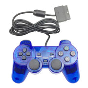 Transparent Blue PS2 Wired Controller – Dual Vibration (different colours available) by Habicare