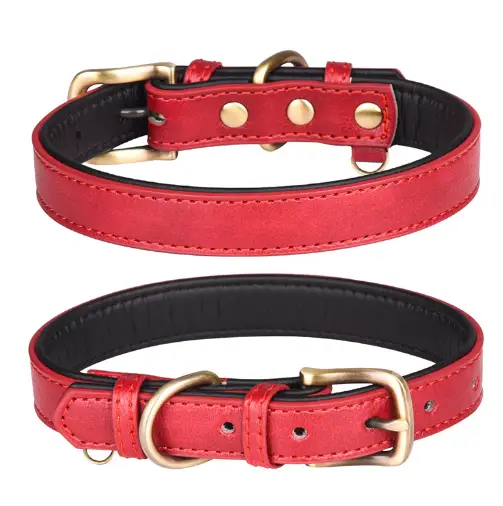 Adjustable Strong Heavy Duty PU Leather Dog Collar for Large Dogs by salelink.co.nz