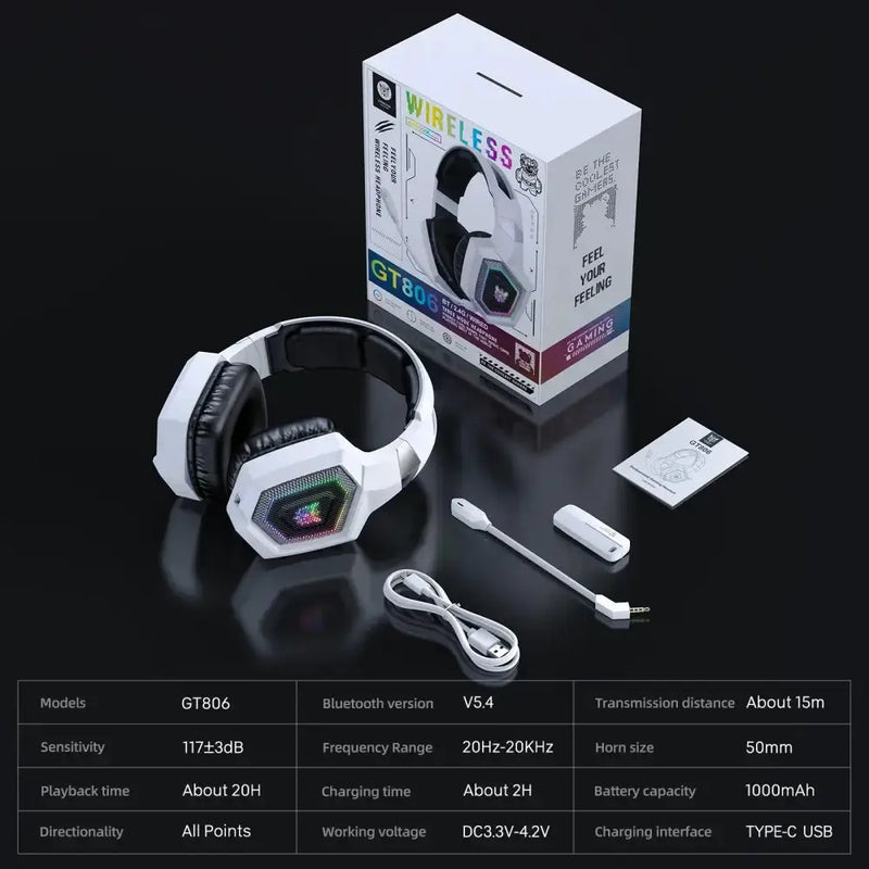 Tri-Mode 5.3 Gaming Headset with Mic (Different colours available with stickers) by Habicare
