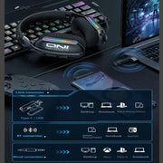 Tri-Mode RGB Gaming Headset – 2.4G Wireless & Wired, Long Life by Habicare