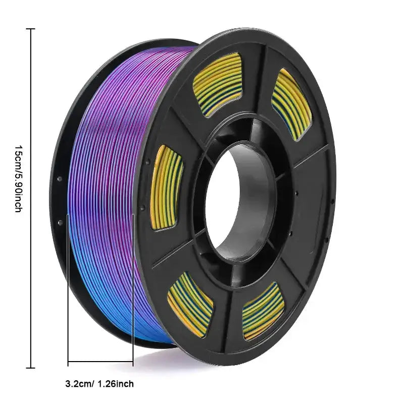 Tricolour Silk PLA 3D Printer Filament 1.75mm (250g) by Habicare