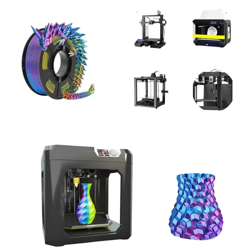 Tricolour Silk PLA 3D Printer Filament 1.75mm (250g) by Habicare