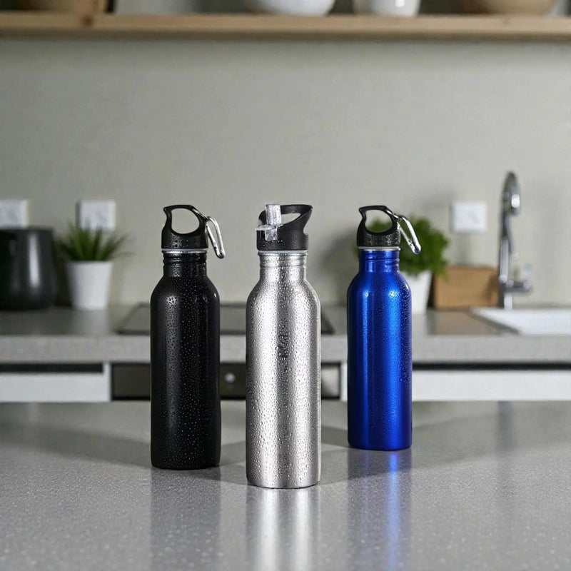 Frankly Cotton 500ml Stainless Steel Gloss Drink Bottle Range by Nest & Stem Homewares
