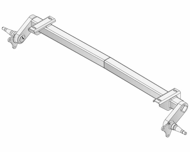 Full Beam Duratorque, 1750kg, Top Hat - detailed view of the axle with positive camber bend.