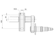 Full Beam Duratorque, 2200kg, for 12" Electric Hub schematic diagram with dimensions.