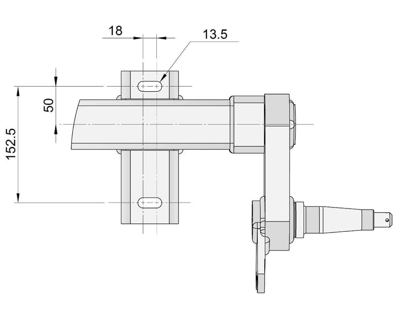 Full Beam Duratorque, 2200kg, Straight Beam 275mm, Low-Rider technical drawing with dimensions.