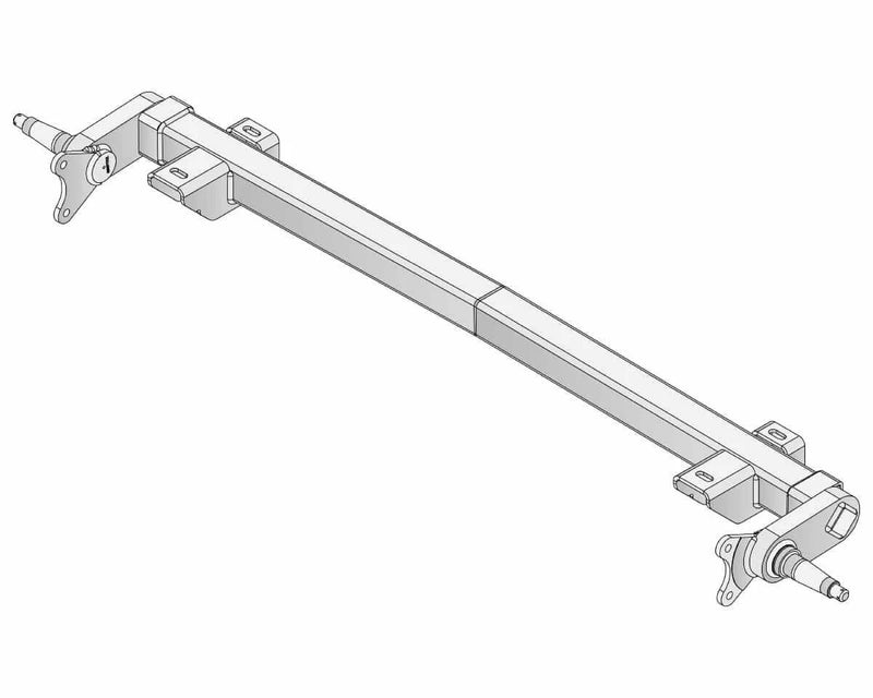 Full Beam Duratorque, 2200kg, Straight Beam 275mm, Low-Rider axle design illustration