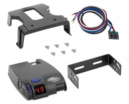 Tekonsha Primus IQ brake controller components including mounting bracket and wires for electric trailer brake.