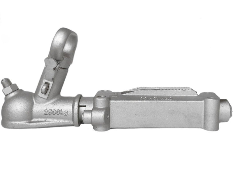 Coupling Override Less B/f50mm shown from the side, rated 2500kg, suitable for 12mm high tensile bolts.