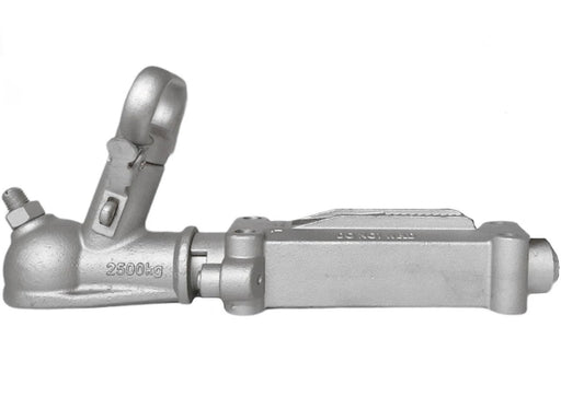 Coupling Override Less B/f50mm shown from the side, rated 2500kg, suitable for 12mm high tensile bolts.