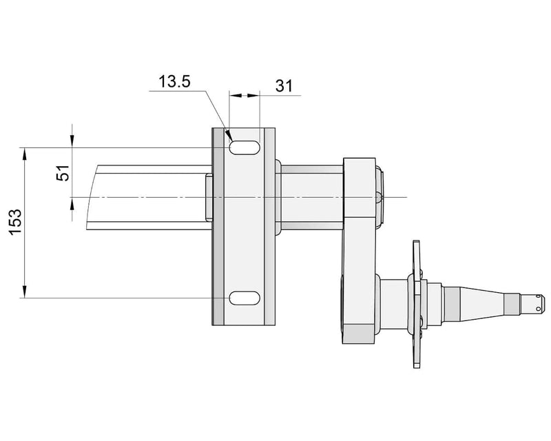Full Beam Duratorque, 1750kg, 10" Electric Drum, Heavy Duty technical drawing with dimensions.