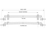 Full Beam Duratorque, 1750kg, 10" Electric Drum, Heavy Duty diagram showing top and front/rear views.