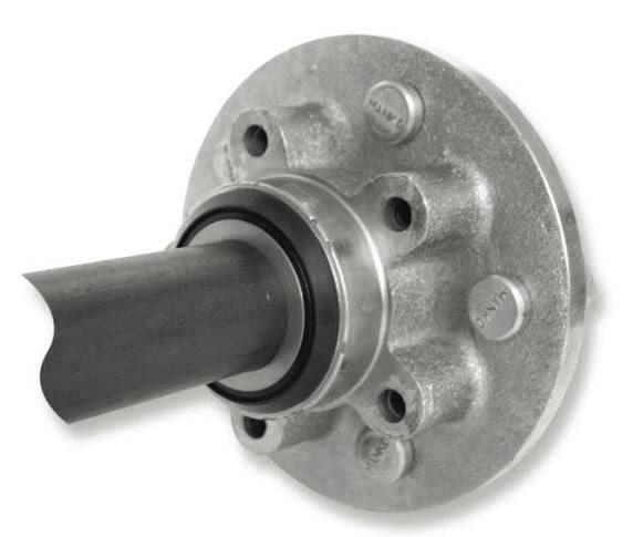 Hub and Stub Kits 2000kg NB 2PC 5x4 1/2x1/2 - Close-up of hub with bearing for trailer axles