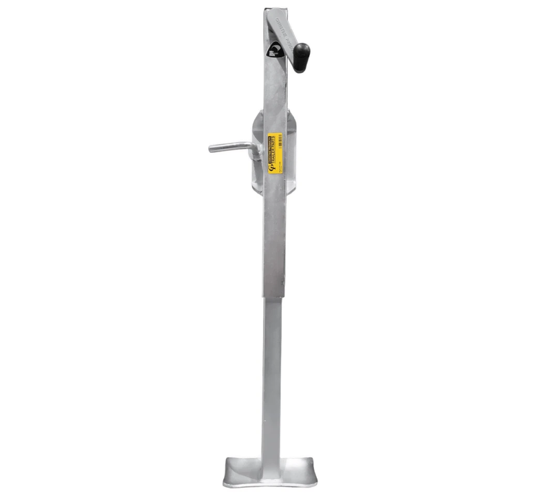 Cp J/stand S/wnd 2000kg Bolt On shown from the side, featuring zinc plated swivel mount and flat foot.