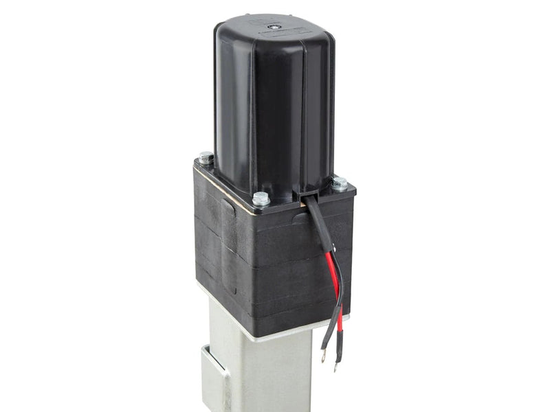 Electric Park Leg - 3400kg - In Store motor and assembly close-up, showcasing the components and wiring.