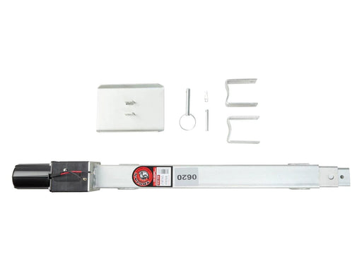 Electric Park Leg - 3400kg - In Store with components including leg unit and hardware.