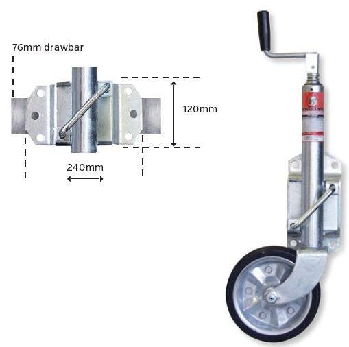 Jockey Wheel 200mm x 50mm Solid Wheel and Tyre - Action Outdoors Kiwi