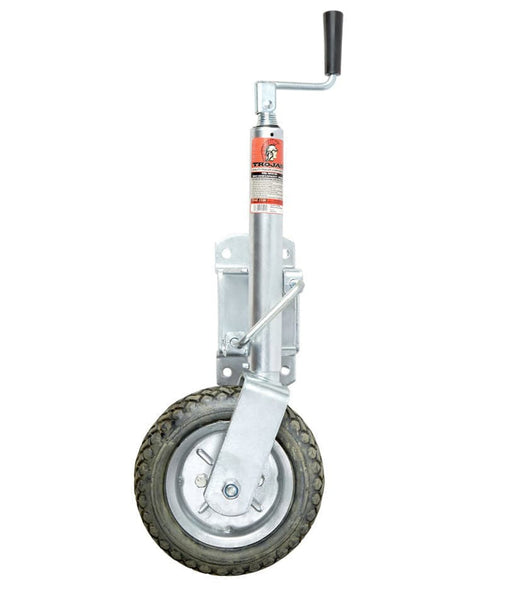 Jockey Wheel 10" Wheel T303110 with solid rubber wheel and heavy-duty swivel bracket for easy towing and installation.
