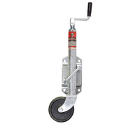 Jockey Wheel 150mm Solid Rubber Wheel with swivel bracket and folding handle for easy storage.