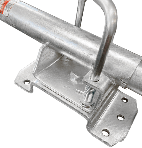 Jockey Wheel 200mm x 50mm Solid Wheel and Tyre T305107 multi-fit swivel bracket close-up image.