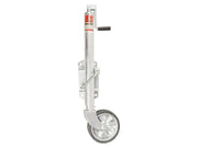 Jockey Wheel - HD - Solid Tyre with swivel bracket and folding handle for easy storage.