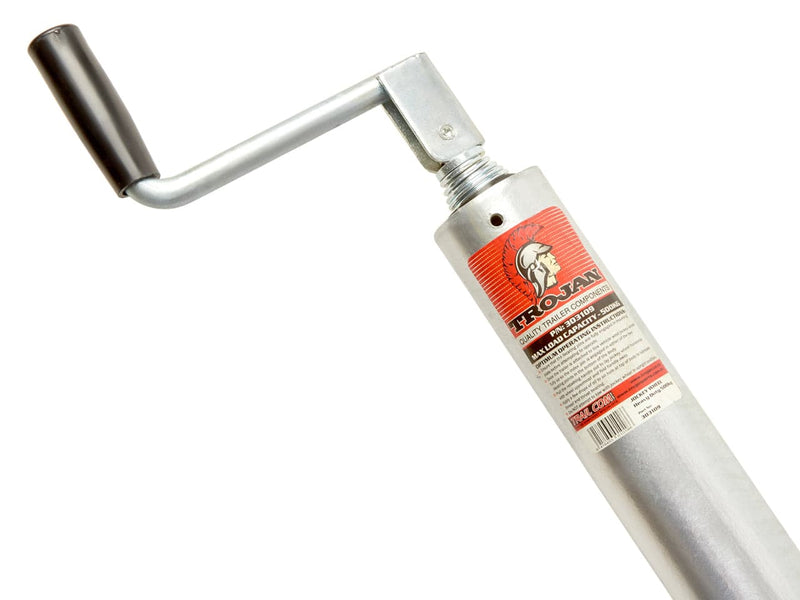 Jockey Wheel - HD - Solid Tyre featuring a multi-fit swivel bracket and folding handle for easy storage.