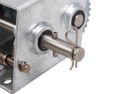 3:1 & 1:1 Manual Trailer Winch TR85700 close-up of winch component with metal gearing system.
