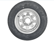 13” Wheel and Tyre assembled Centre: 5 x 4 1/2”, Tyre: 165 x 13” x 8 ply, 685kg tyre , Galvanised Rim