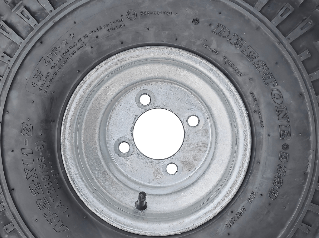 Trojan Rims and Tyres 8” Wheel and Tyre assembled Centre: 4 x 4”