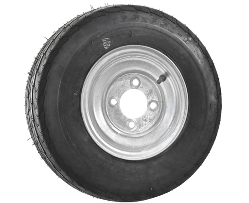 8” Wheel and Tyre assembled Centre: 4 x 4”, Tyre: 16 x 650 x 8” pneumatic tyre , Galvanised Rim