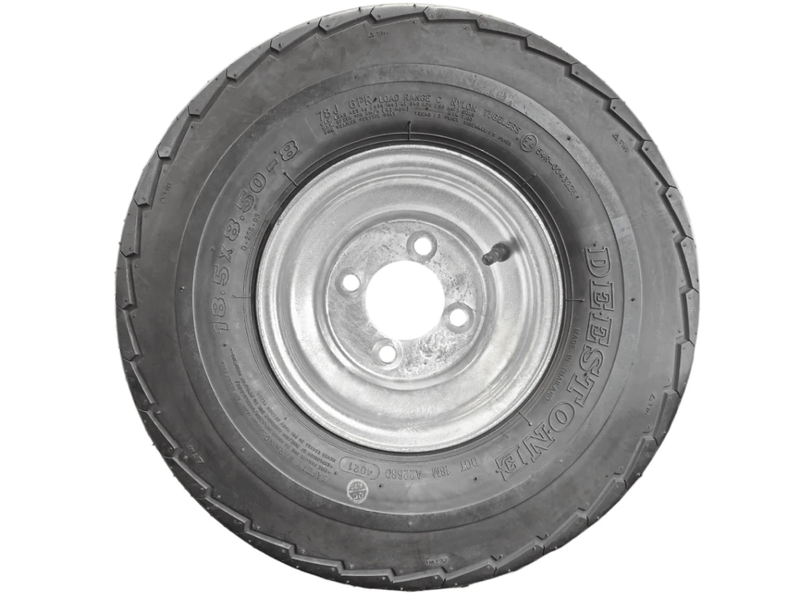 8” Wheel and Tyre assembled Centre: 4 x 4”, Tyre: 18 x 850 x 8” pneumatic tyre , Galvanised Rim