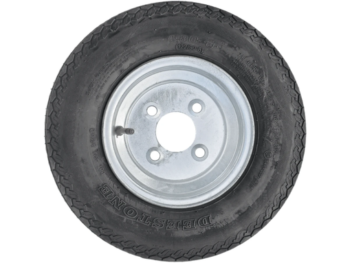8” Wheel and Tyre assembled Centre: 4 x 4”, Tyre: 480 x 8” pneumatic tyre , Galvanised Rim