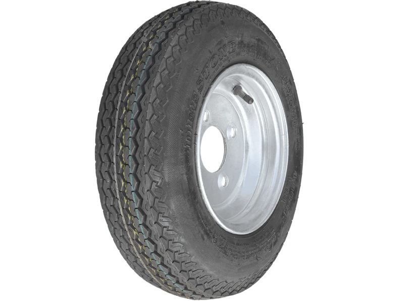8” Wheel and Tyre assembled Centre: 4 x 4”, Tyre: 480 x 8” pneumatic tyre , Galvanised Rim