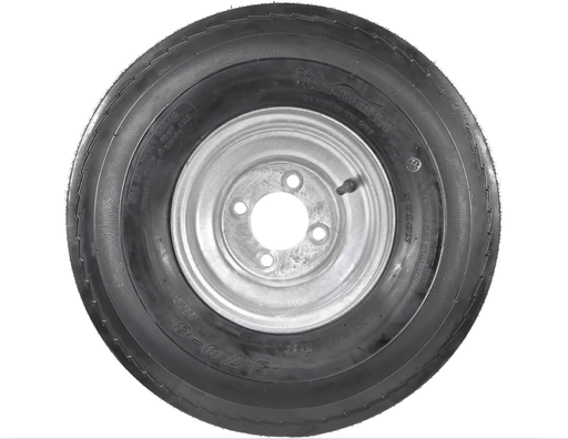 8” Wheel and Tyre assembled Centre: 4 x 4”, Tyre: 570 x 8” pneumatic tyre , Galvanised Rim.