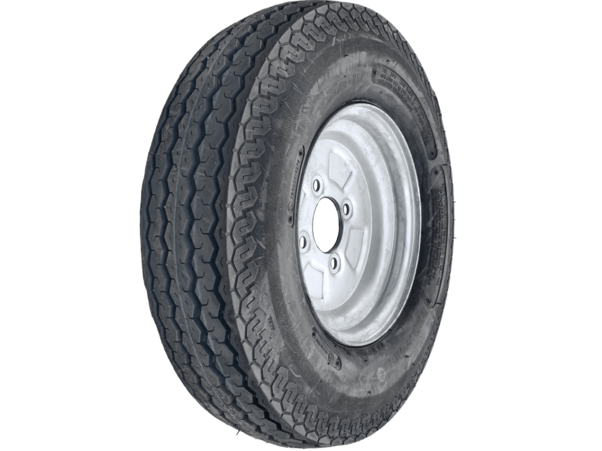 10” Wheel and Tyre assembled Centre: 4 x 4”, Tyre: 500 x 10” pneumatic tyre , Galvanised Rim - Action Outdoors Kiwi