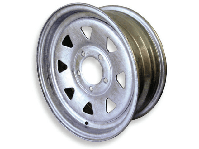 WHEEL 14" 5X 4 3/4" 8 SPOKE GALV - Action Outdoors Kiwi